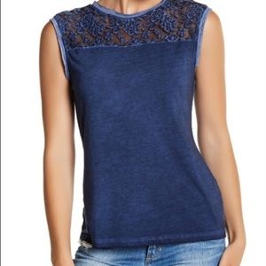 Dantelle Lace Yoke Mesh Tank